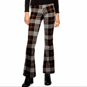 Topshop plaid flare pants size S NWT!